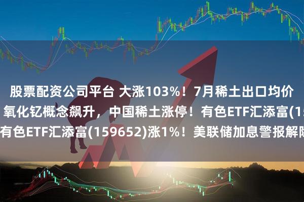 股票配资公司平台 大涨103%！7月稀土出口均价飙涨！算力需求爆发，氧化钇概念飙升，中国稀土涨停！有色ETF汇添富(159652)涨1%！美联储加息警报解除？