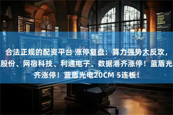 合法正规的配资平台 涨停复盘：算力强势大反攻，亨通光电、杭电股份、网宿科技、利通电子、数据港齐涨停！蓝盾光电20CM 5连板！